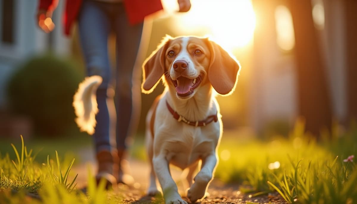 A dog on a walk — Dog Stem Cell Therapy Cost in Milwaukee, WI