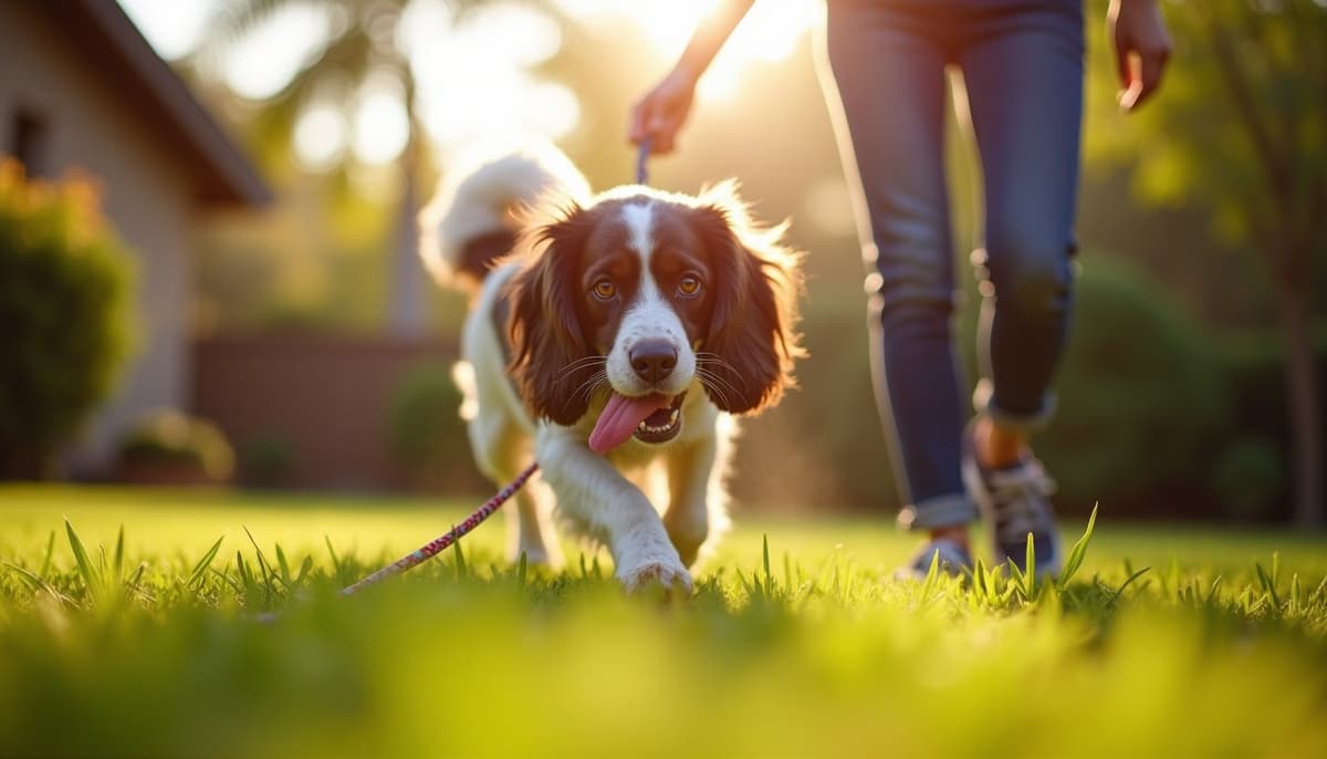 A dog on a walk — Dog Stem Cell Therapy Cost in Santa Ana, CA