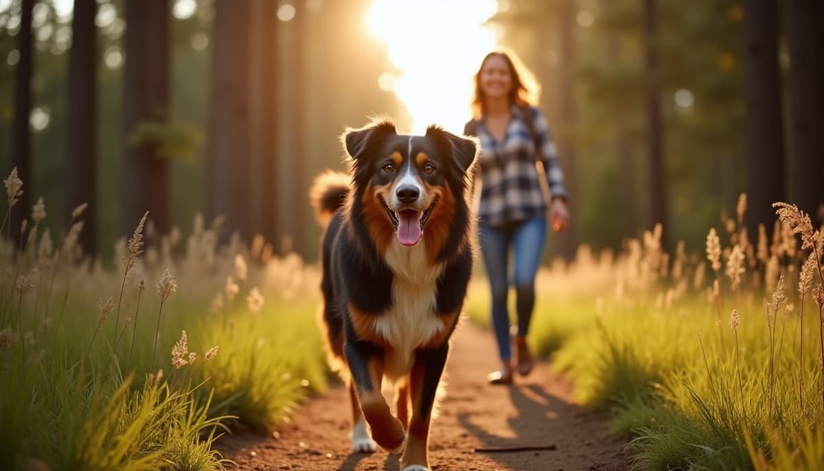 A dog on a walk — Dog Supplements in Elk Grove, CA