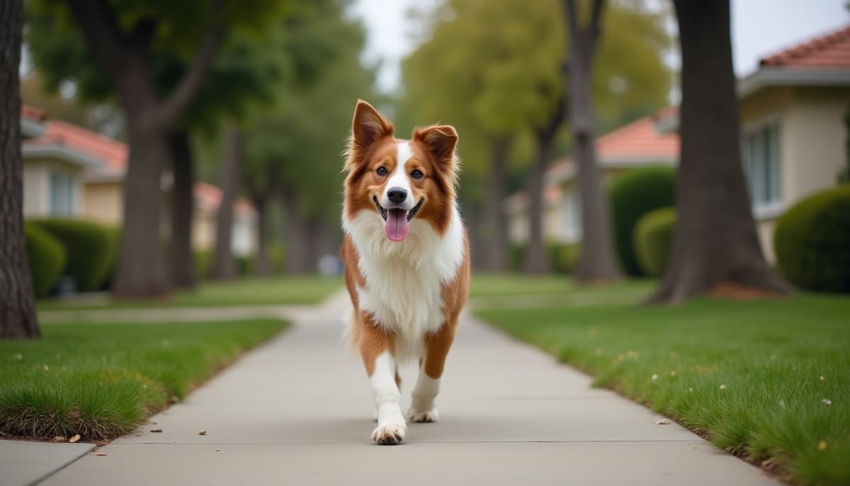 A dog on a walk — Dog Supplements in Garden Grove, CA