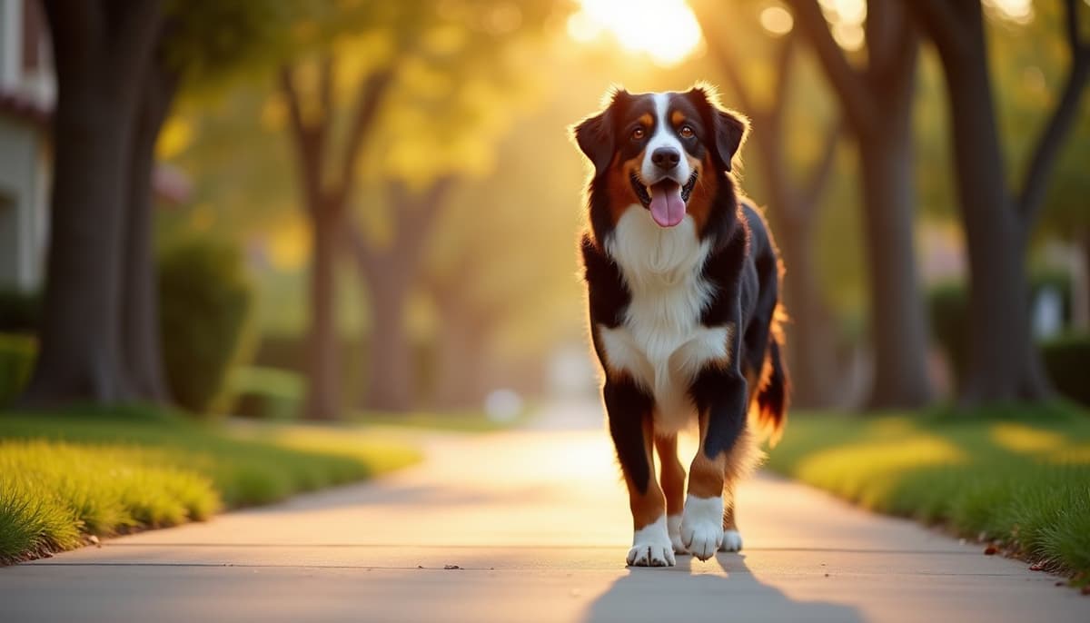 A dog on a walk — Dog Supplements in Riverside, CA