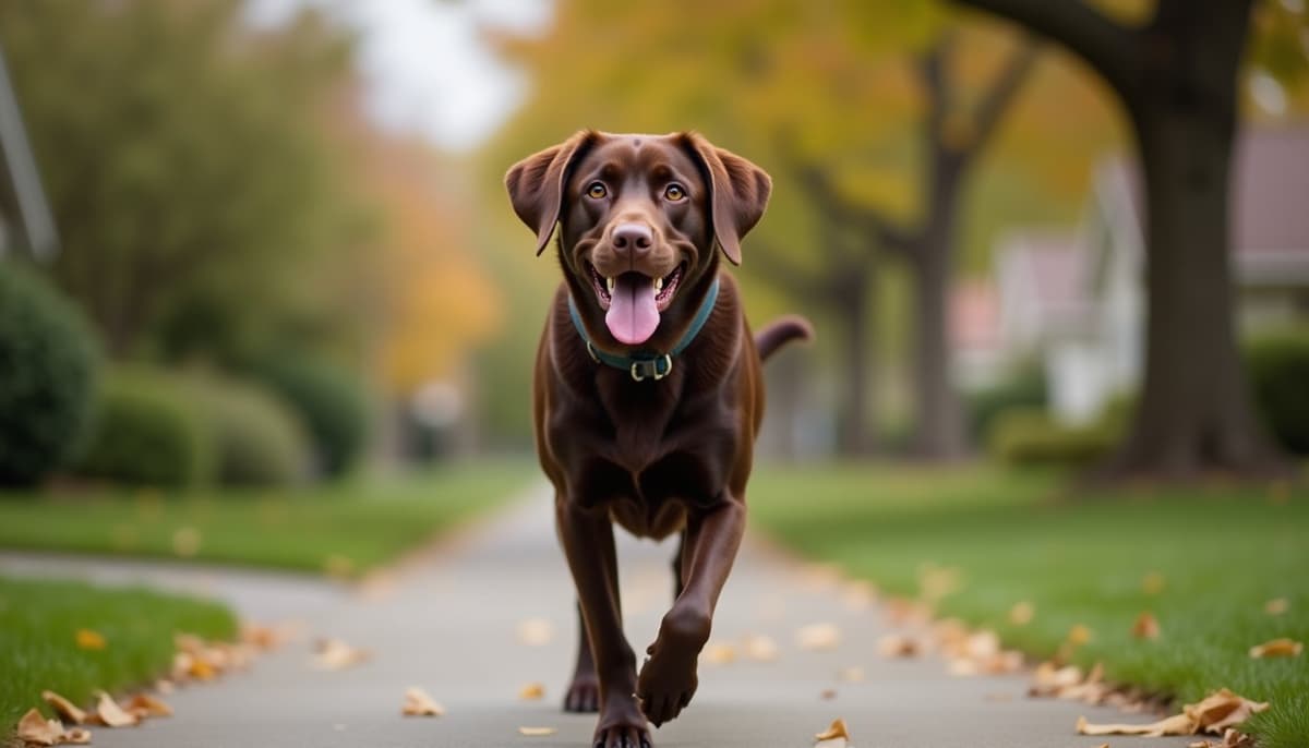 A dog on a walk — Dog Supplements in Roseville, CA