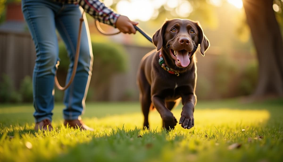 A dog on a walk — Dog Supplements in Waco, TX - Where to Buy