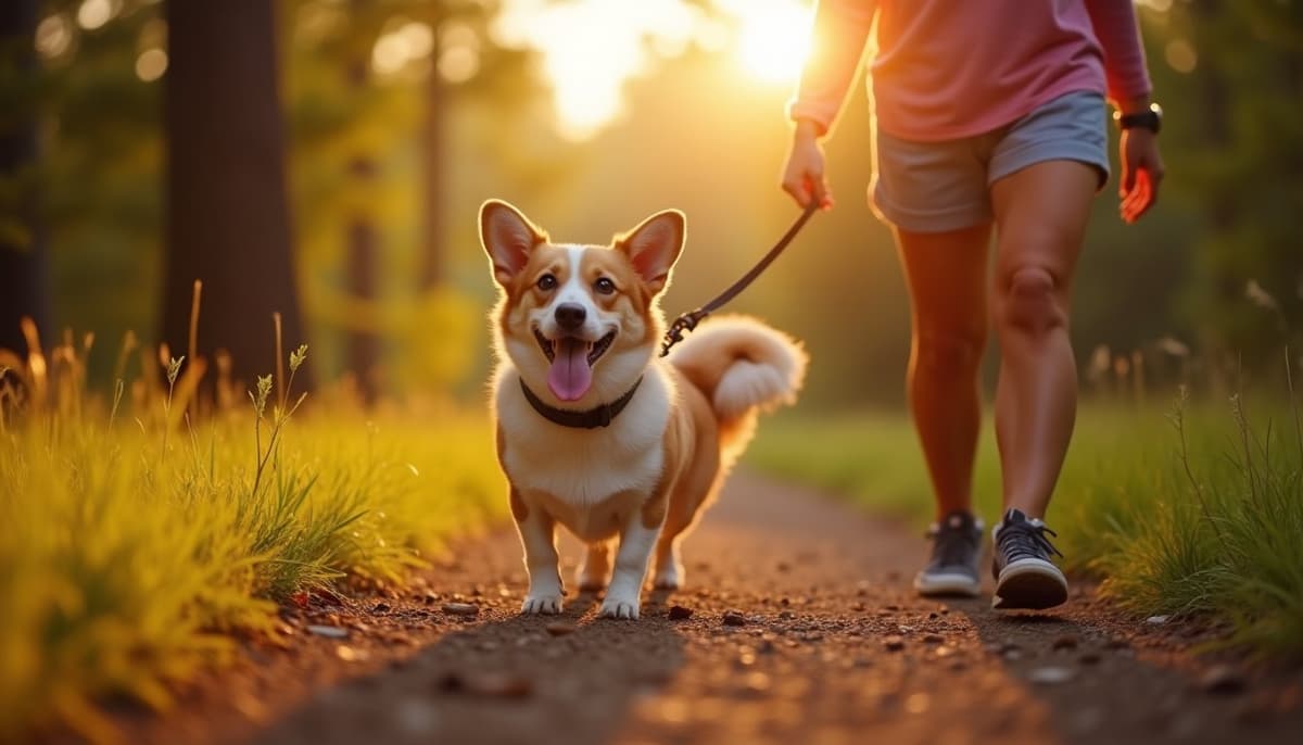 A dog on a walk — Mobile Vet for Senior Dogs in Baton Rouge, LA