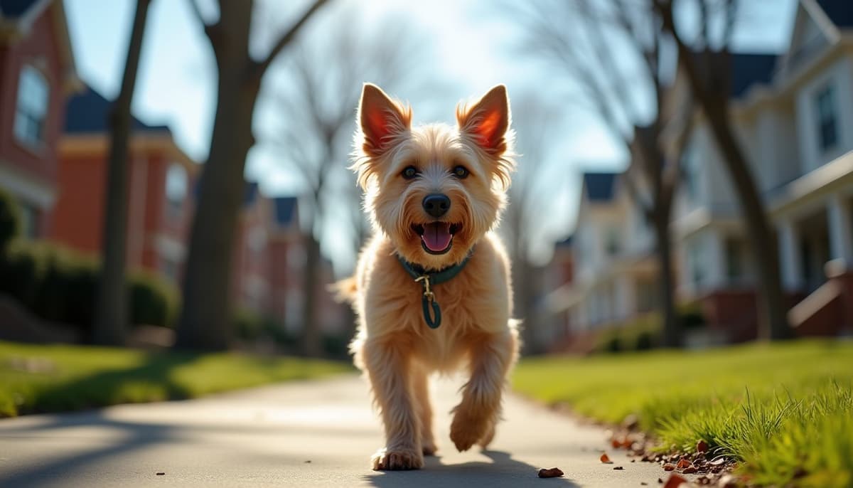 A dog on a walk — Mobile Vet for Senior Dogs in Cincinnati, OH
