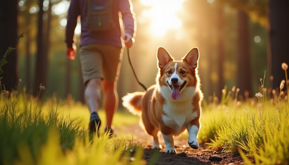 A dog on a walk — Mobile Vet for Senior Dogs in Downey, CA