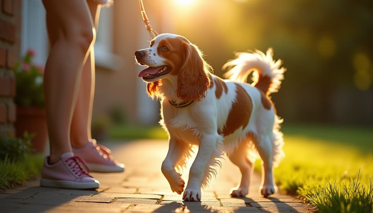 A dog on a walk — Mobile Vet for Senior Dogs in Elgin, IL