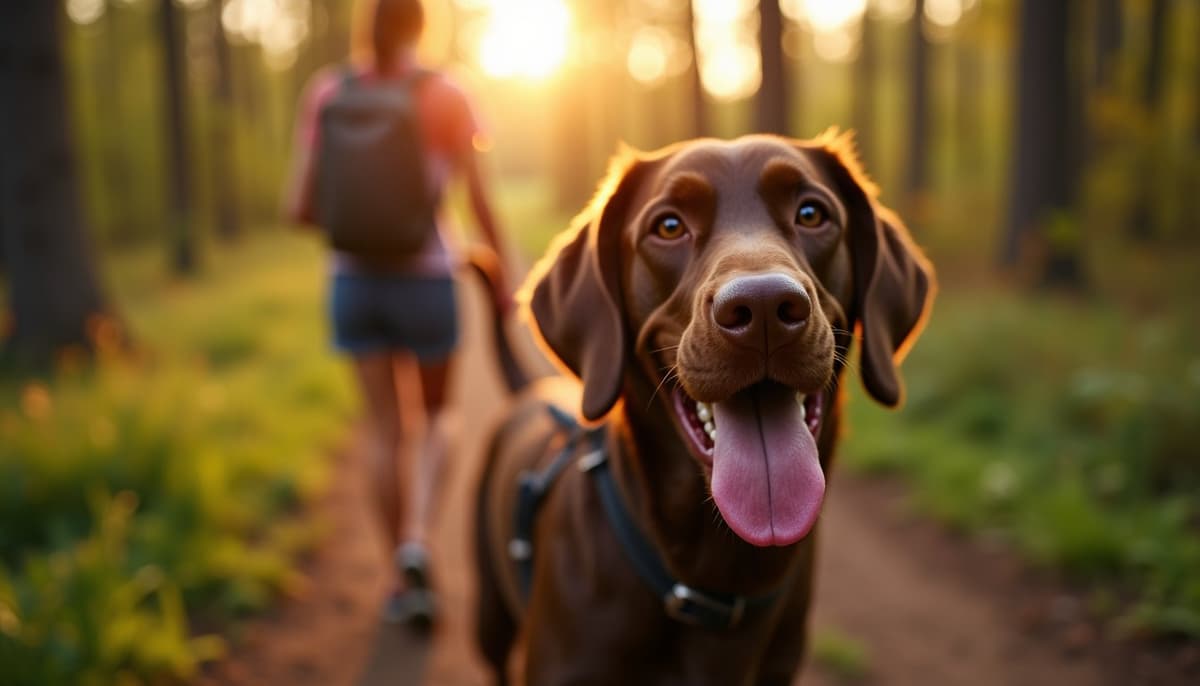 A dog on a walk ā Mobile Vet for Senior Dogs in Evansville, IN