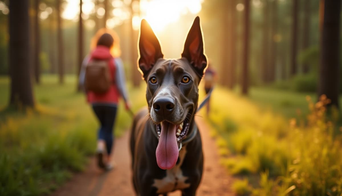 A dog on a walk — Mobile Vet for Senior Dogs in Fairfield, CA