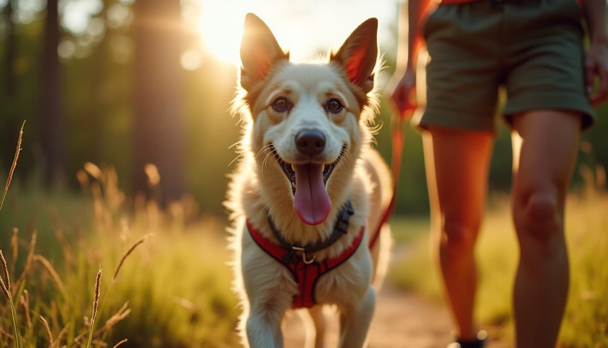 A dog on a walk — Mobile Vet for Senior Dogs in Fort Worth, TX