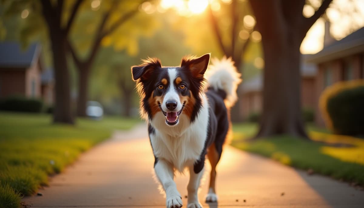A dog on a walk — Mobile Vet for Senior Dogs in Garland, TX
