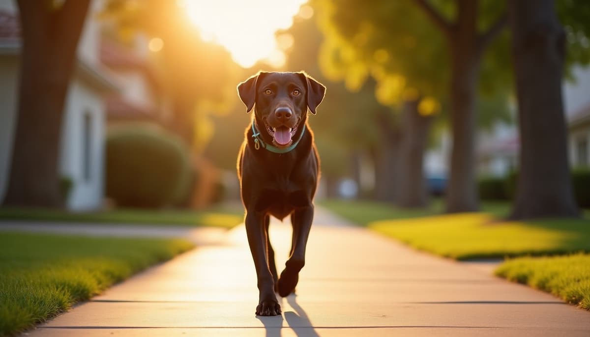 A dog on a walk — Mobile Vet for Senior Dogs in Henderson, IL
