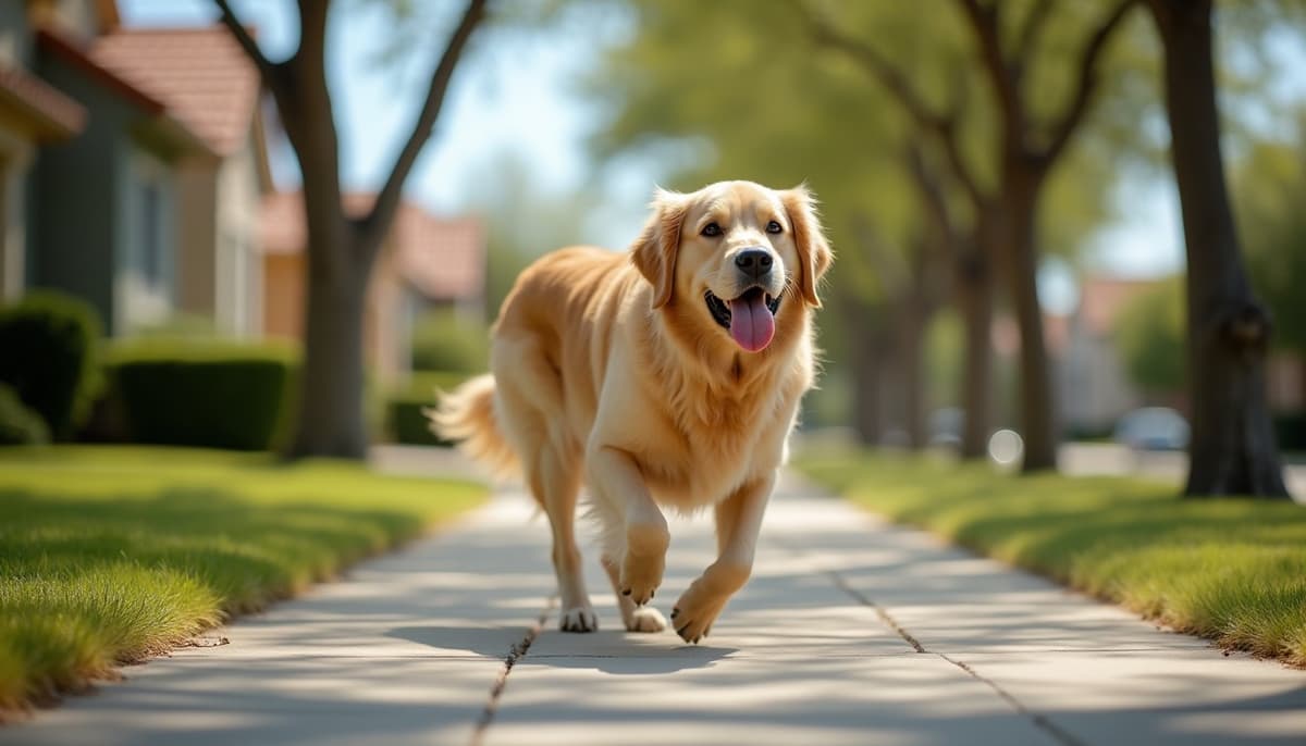 A dog on a walk — Mobile Vet for Senior Dogs in Laredo, TX