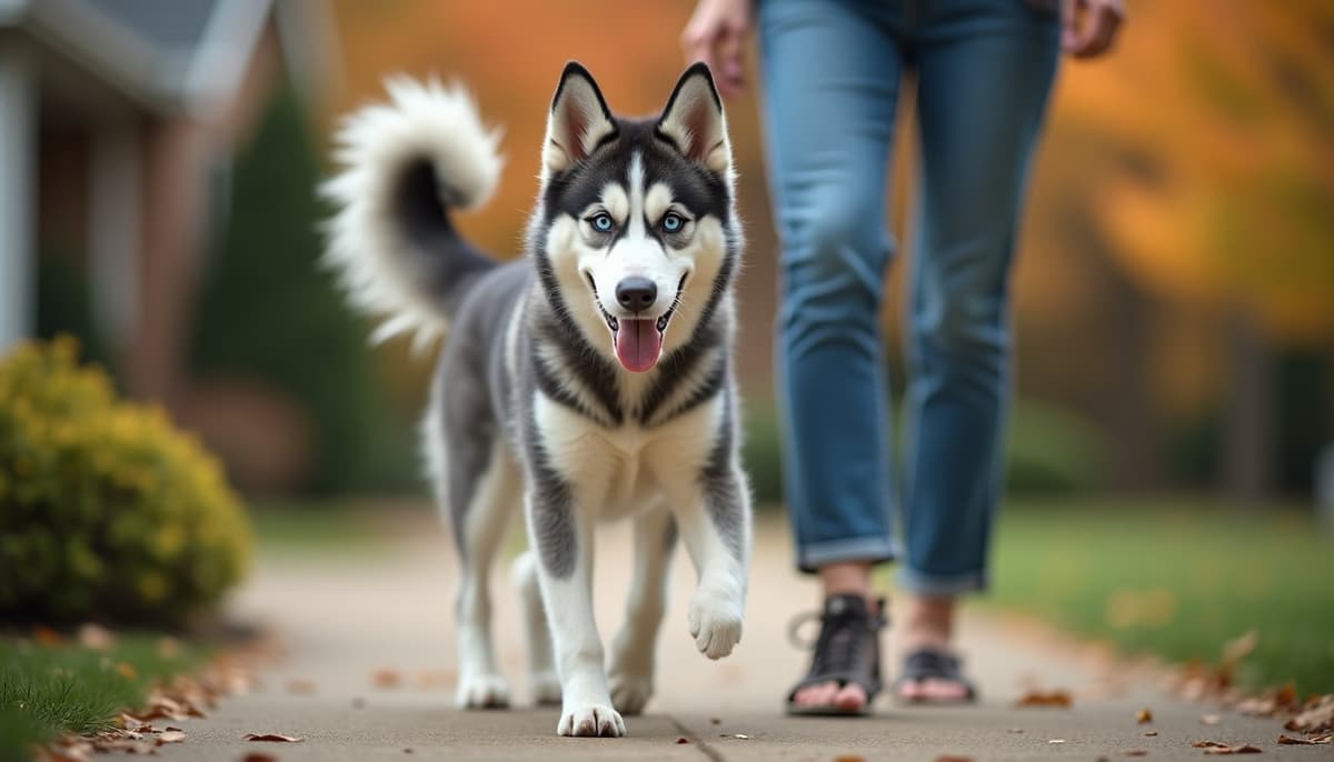 A dog on a walk — Mobile Vet for Senior Dogs in Plano, TX