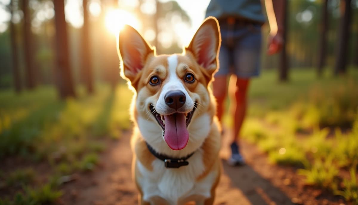 A dog on a walk — Mobile Vet for Senior Dogs in Port Saint Lucie, FL
