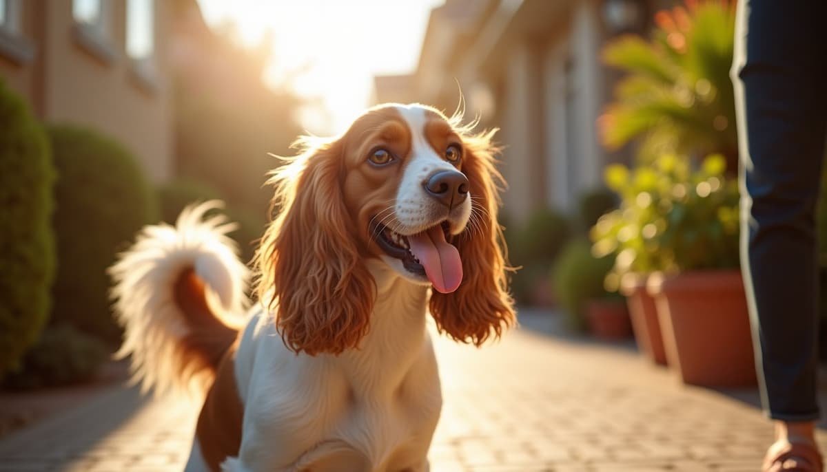 A dog on a walk ā Mobile Vet for Senior Dogs in West Covina, CA