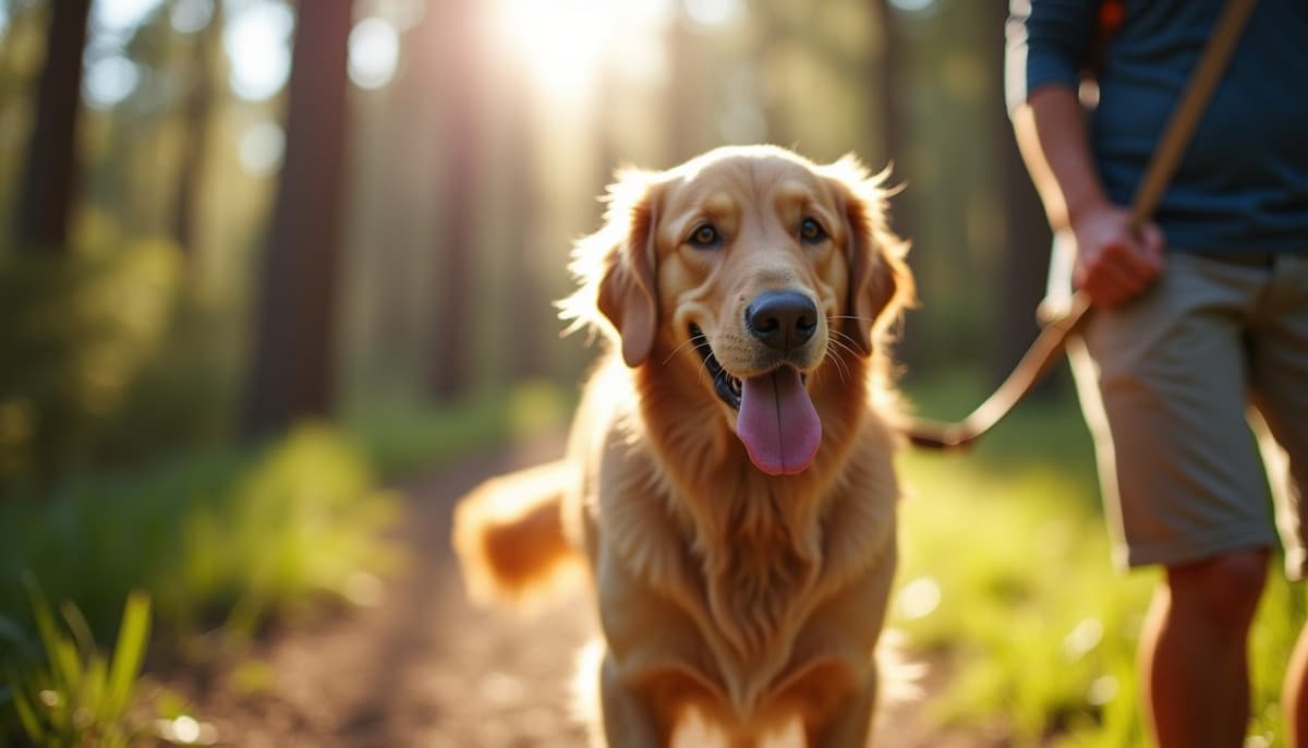 A dog on a walk — Peptides for Dogs in Fullerton, CA
