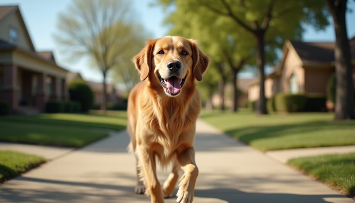 A dog on a walk ā Peptides for Pets in McKinney, TX for Dogs
