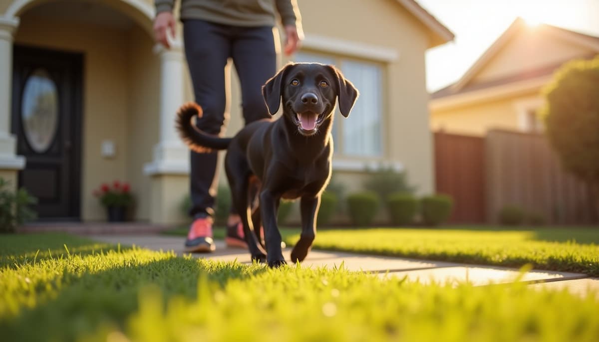 A dog on a walk — Peptides for Pets in Modesto, CA for Dogs