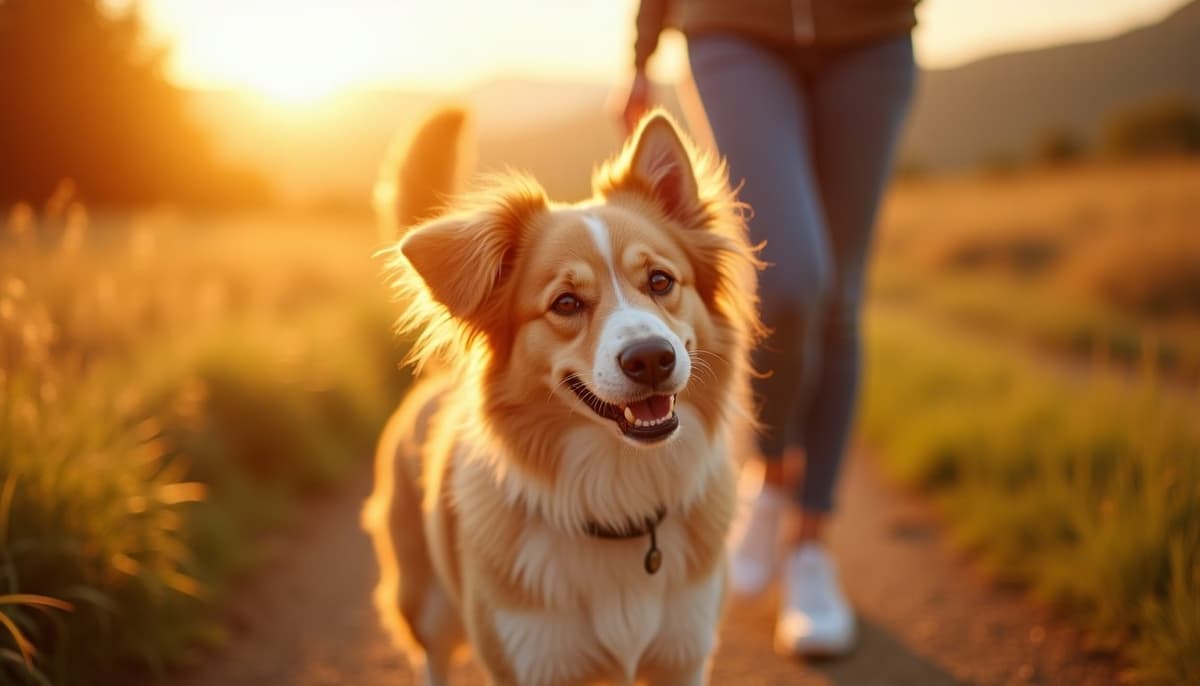 A dog on a walk — Pet Supplements in Austin TX for Dogs