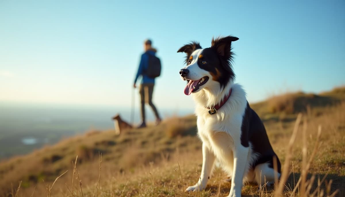 A dog on a walk — Pet Supplements in Denton TX for Dogs