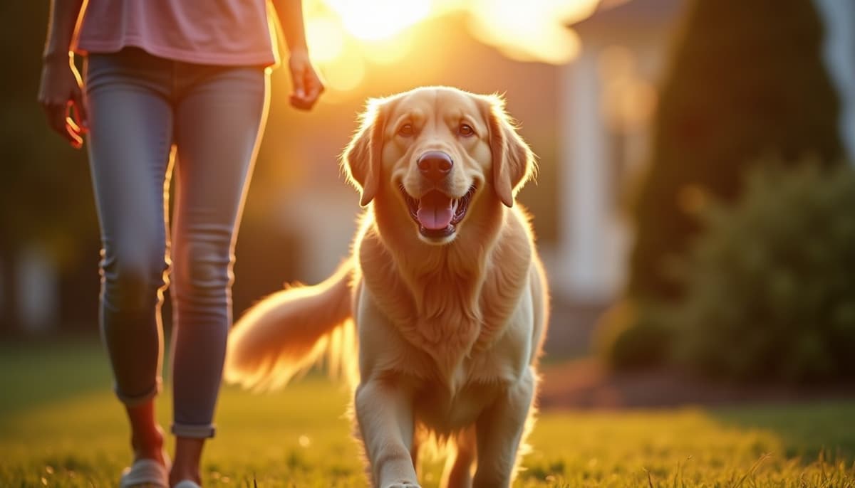 A dog on a walk — Pet Supplements in Newport News, VA for Dogs