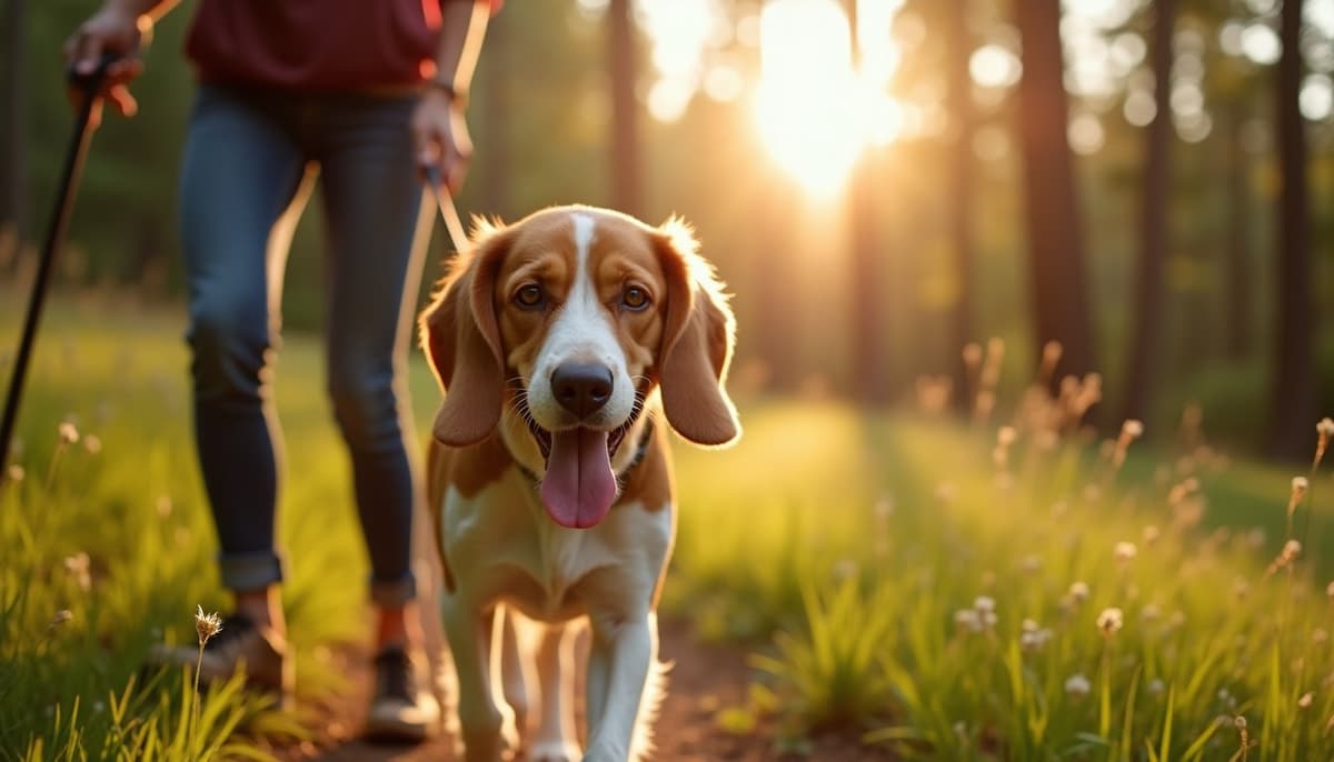 A dog on a walk — Veterinary Orthopedic Specialist Elk Grove CA