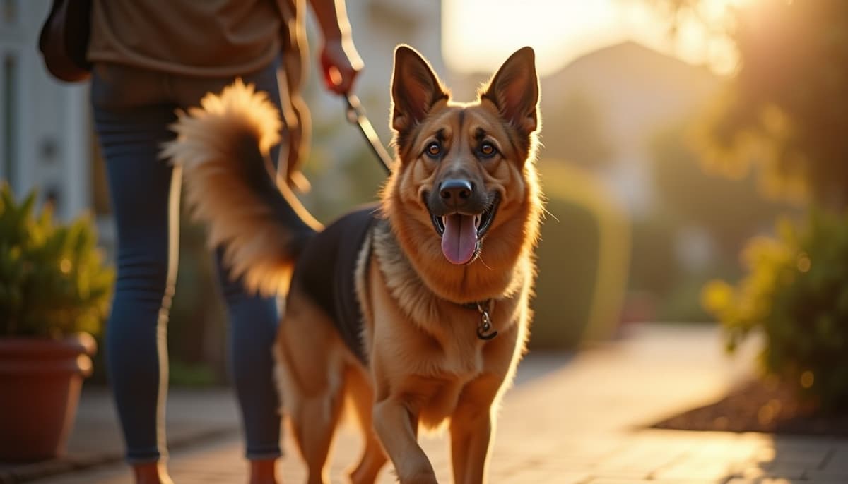 A dog on a walk — Veterinary Orthopedic Specialist in Escondido, CA for Dogs