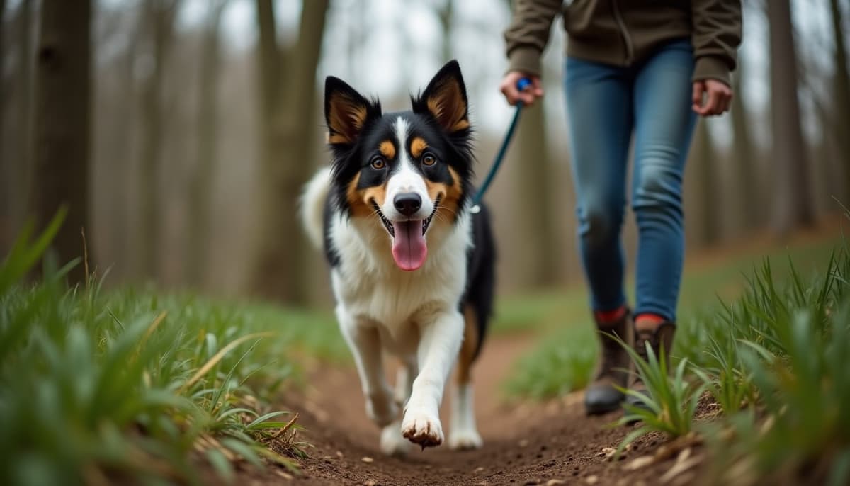 A dog on a walk — Veterinary Orthopedic Specialist in Knoxville, TN