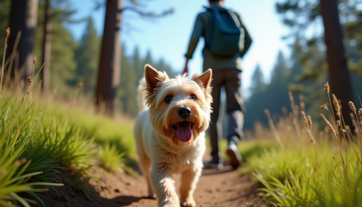 A dog on a walk — Veterinary Orthopedic Specialist in Long Beach, CA