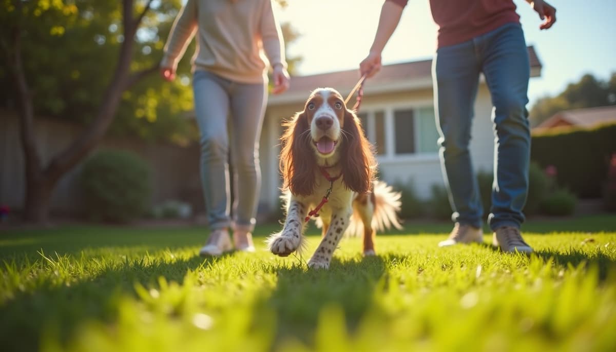 A dog on a walk — Veterinary Orthopedic Specialist in Pomona, CA